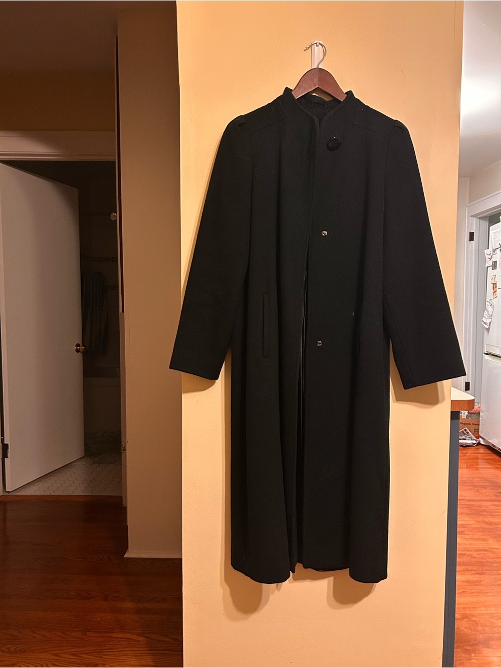 Vintage Women’s Long Wool Overcoat - Black